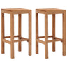 Bar Stools 2 pcs Solid Teak Wood