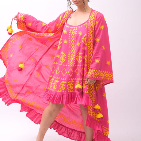 Serene Shores Two-Piece Pink Dress - Breathing Soul