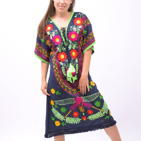 Chakra Kaftan Dress: A Colorful Oasis of Serene Elegance - Breathing Soul