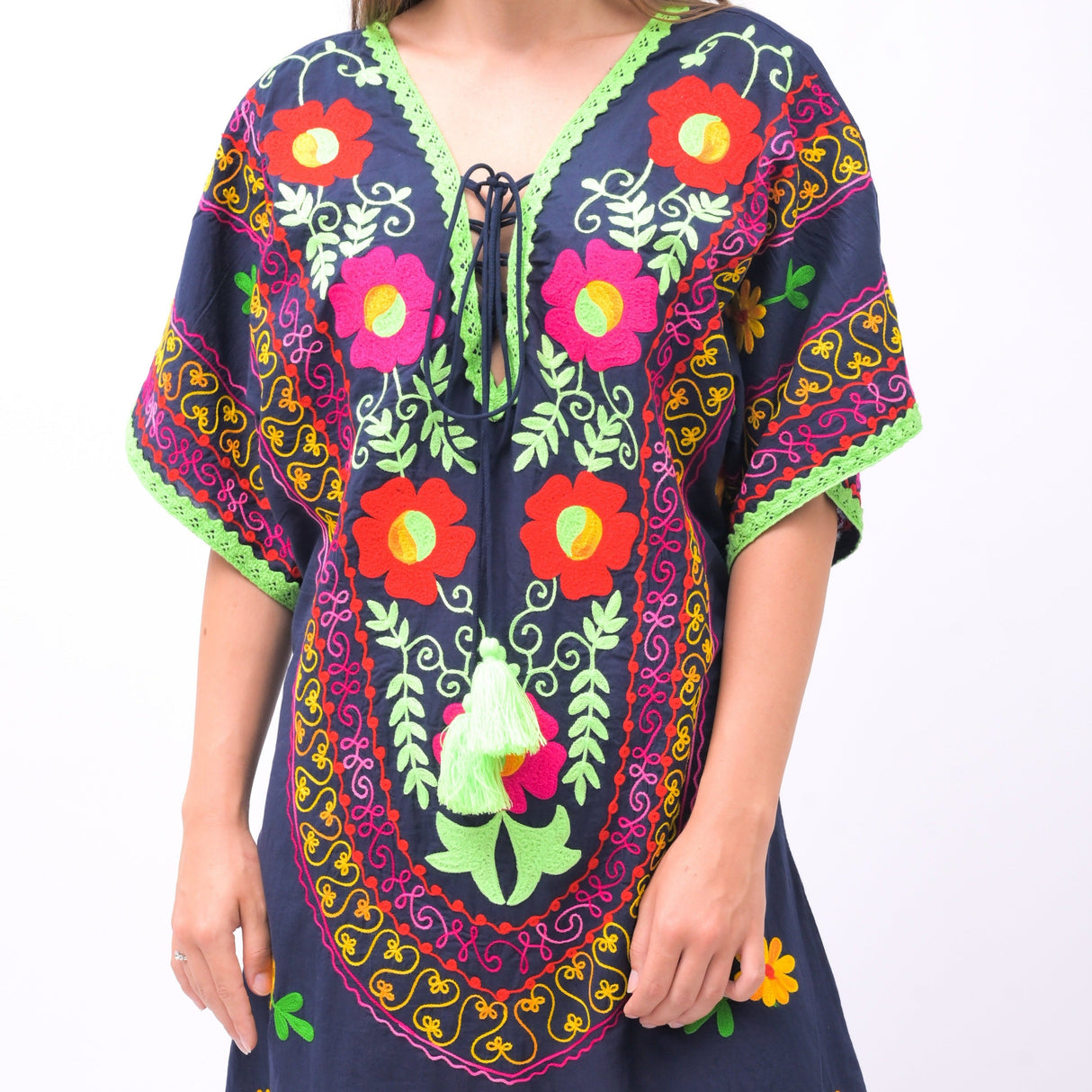 Chakra Kaftan Dress: A Colorful Oasis of Serene Elegance - Breathing Soul