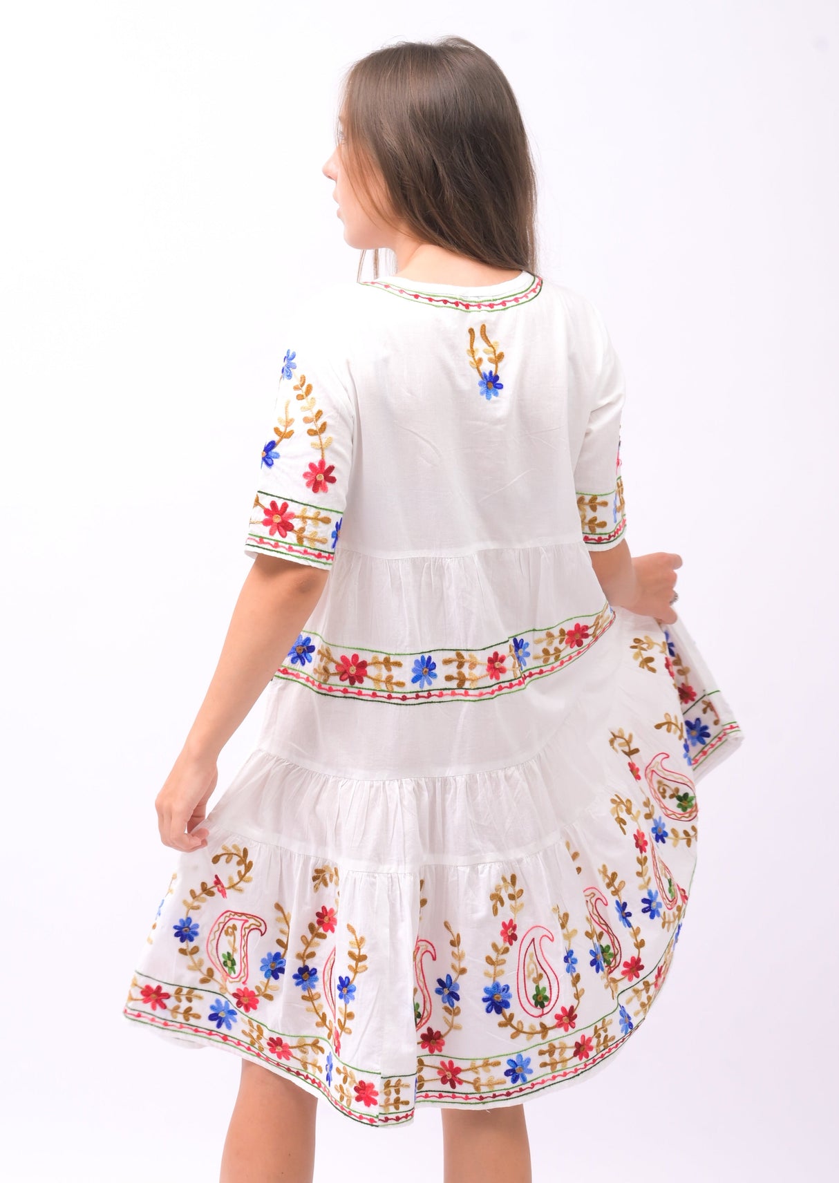 Peaceful Breeze: A Handmade Embroidered Kaftan Dress