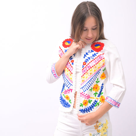 Blissful Escape Handmade Embroidery Blazer - Breathing Soul