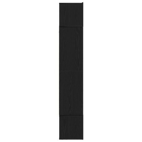 7 Piece Tv Cabinet Set Wall-Mounted Black Oak Engineered Wood
