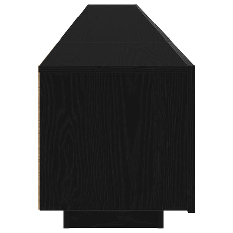 Tv Stand With Led Lights - Black Oak - 300X35X40 Cm - Made From Engineered Wood