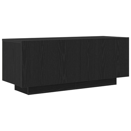 Tv Stand With Led Lights - Black Oak, 260X35X40 Cm, Made Of Engineered Wood