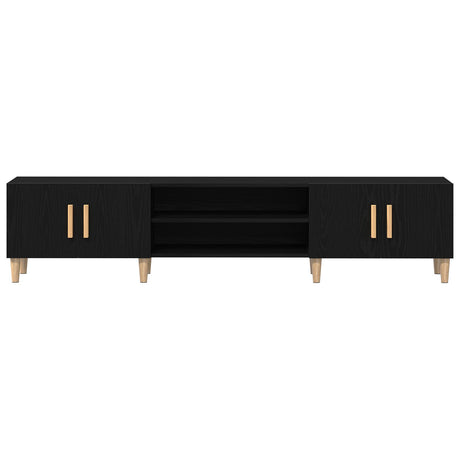 Tv Cabinet Black Oak 180X31,5X40 Cm Engineered Wood