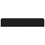 2 Piece Tv Cabinet Set Black Engineered Wood