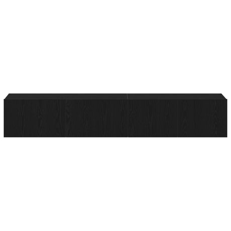 2 Piece Tv Cabinet Set Black Engineered Wood