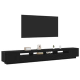 Tv Stand With Led Lights - Black Oak - 300X35X40 Cm - Made From Engineered Wood