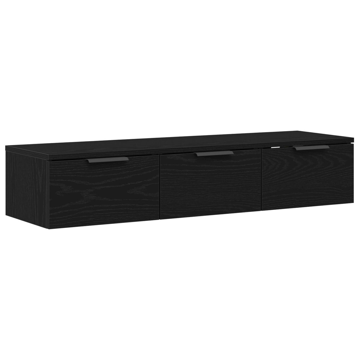 Black Oak Wall Cabinet 102X30X20 Cm Made Of Engineered Wood