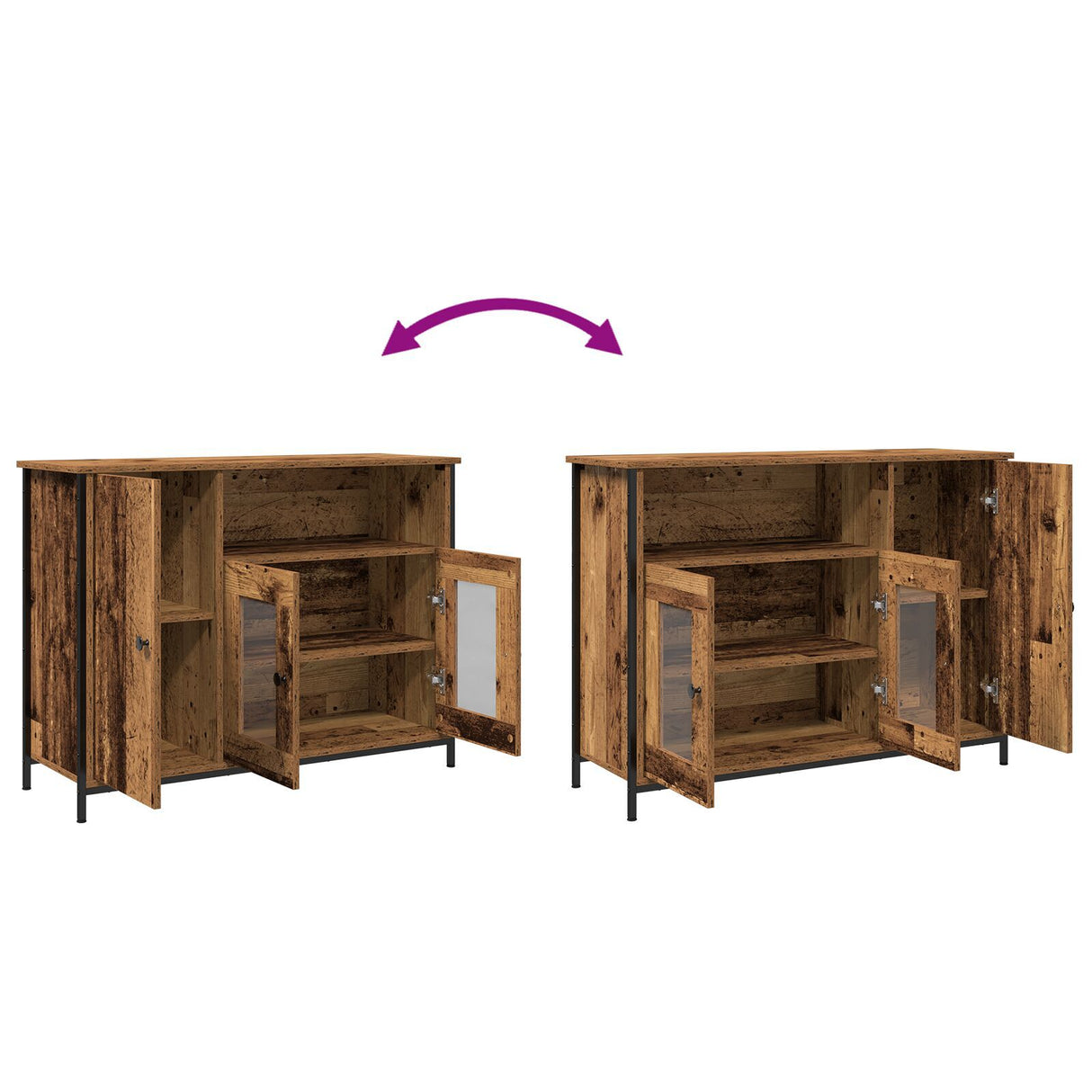 Sideboard Old Wood 100X35X75 Cm Engineered Wood