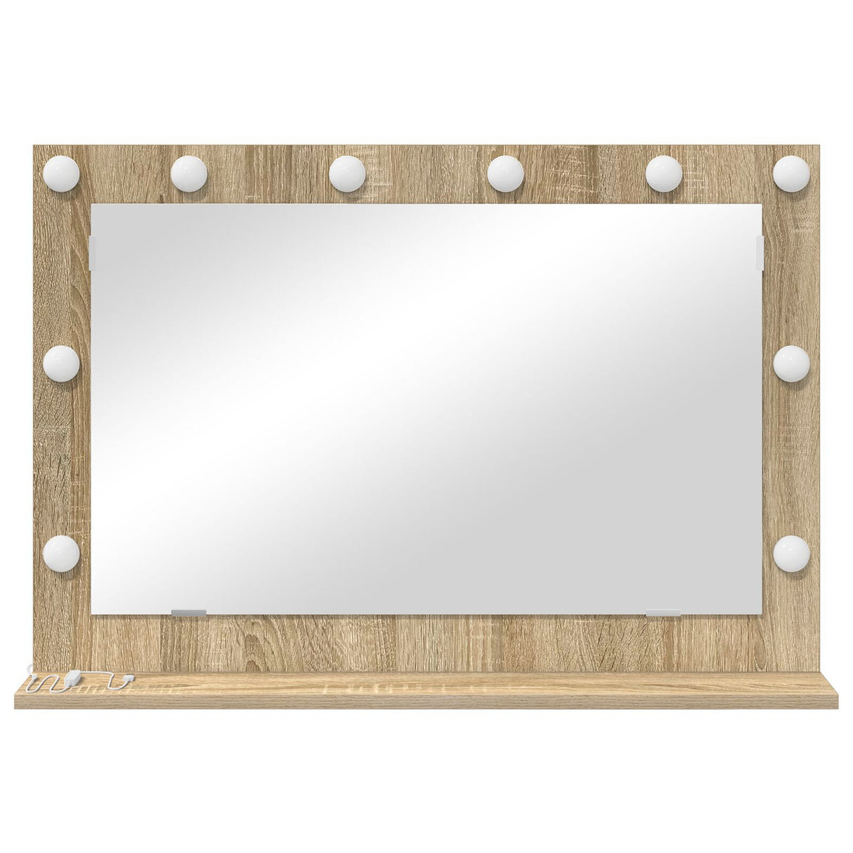 Vanity Mirror Sonoma Oak Engineered Wood, Glass 80 X 55 X 18 Cm
