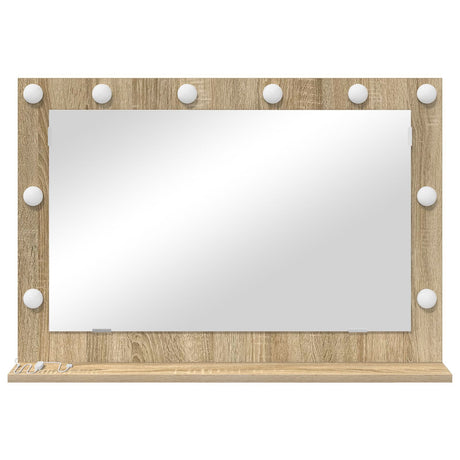 Vanity Mirror Sonoma Oak Engineered Wood, Glass 80 X 55 X 18 Cm