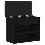 Storage Bench Black Oak 60X30X48 Cm Engineered Wood