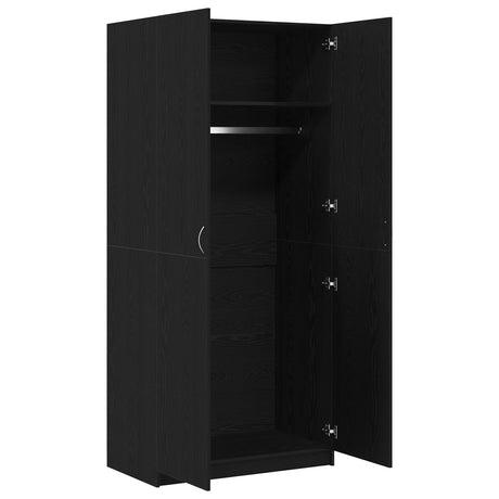 Wardrobe Black Oak Engineered Wood 90X52X200 Wardrobe