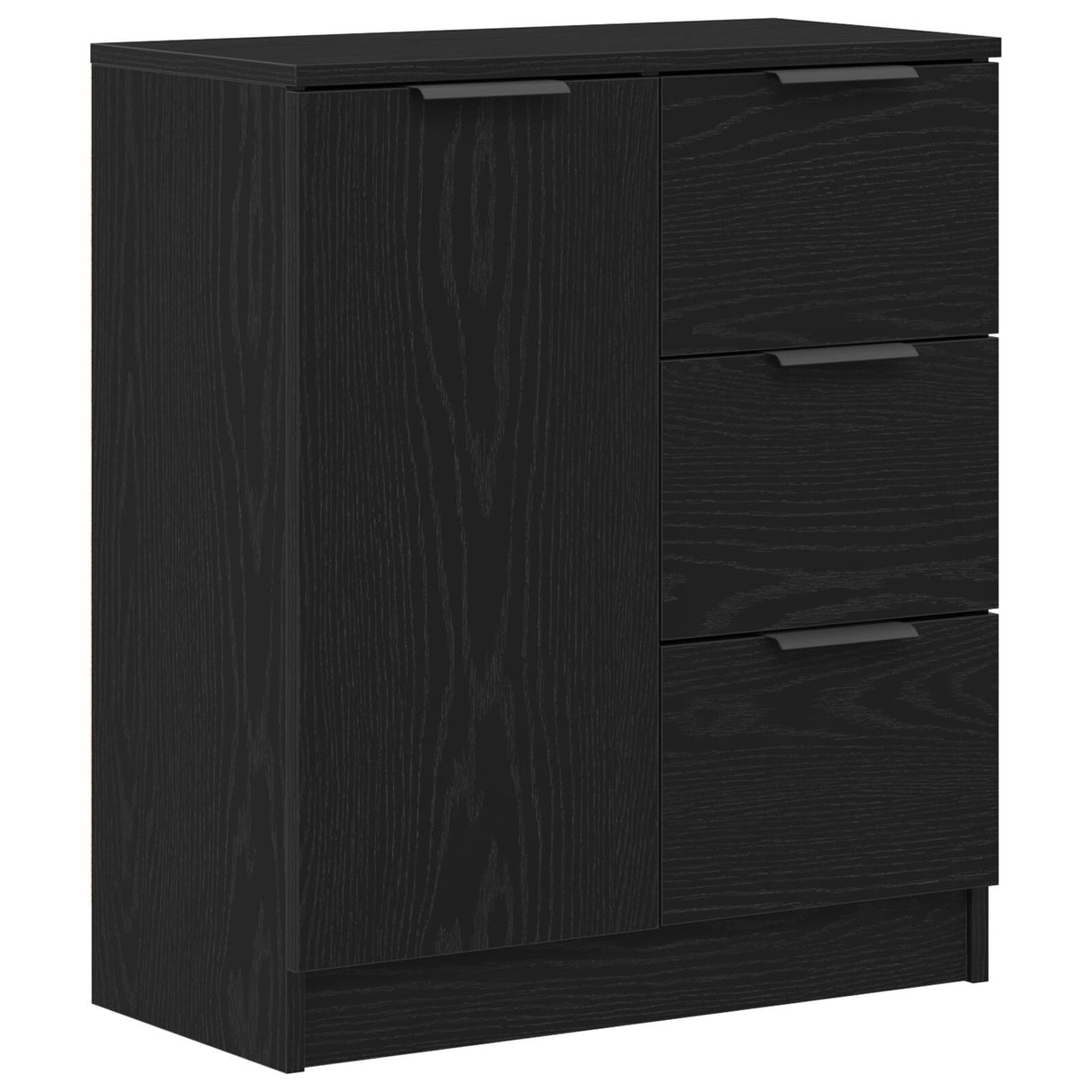 Sideboards 2 Pcs Black Oak 60X30X70 Cm Engineered Wood