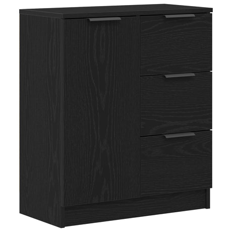 Sideboards 2 Pcs Black Oak 60X30X70 Cm Engineered Wood