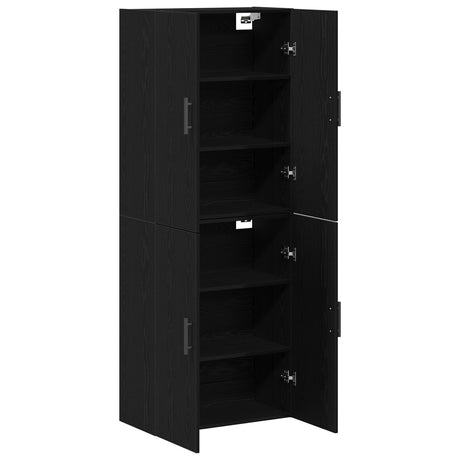 Cabinets 2 Pcs Black Oak 69,5X34X180 Cm Engineered Wood