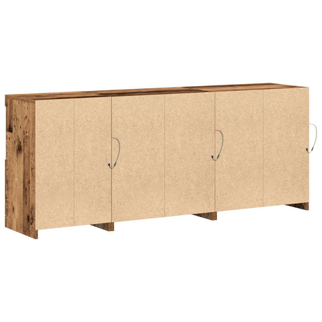 Sideboard With Led Lights Old Wood 162X37X67 Cm Engineered Wood
