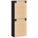 Cabinets 2 Pcs Black Oak 69,5X34X180 Cm Engineered Wood