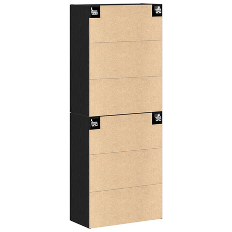 Cabinets 2 Pcs Black Oak 69,5X34X180 Cm Engineered Wood