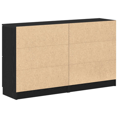 Sideboards 2 Pcs Black Oak 60X30X70 Cm Engineered Wood