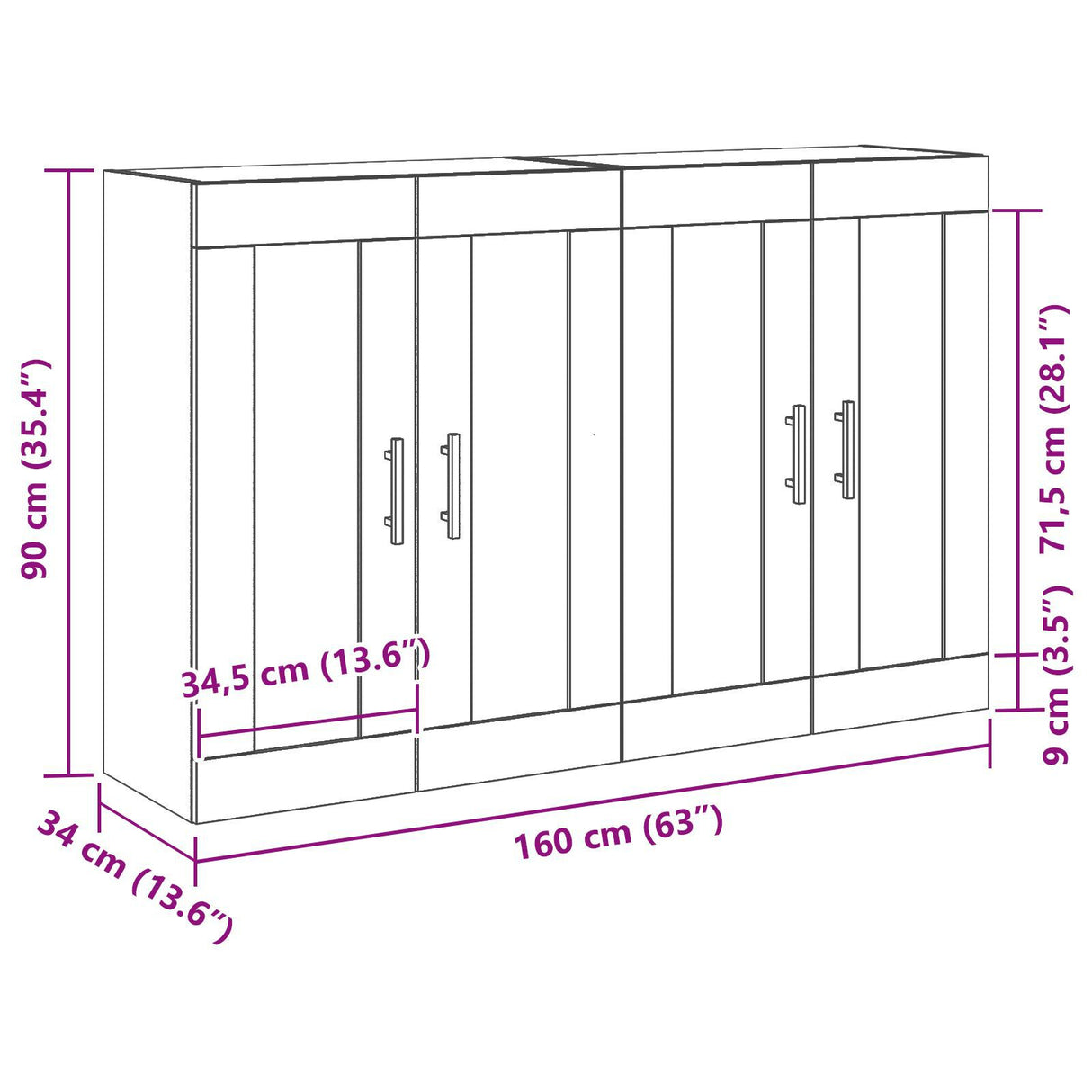 Wall Mounted Cabinets 2 Pcs Black Oak Engineered Wood