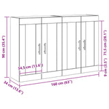 Wall Mounted Cabinets 2 Pcs Black Oak Engineered Wood