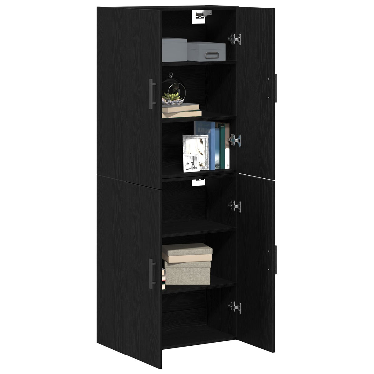 Cabinets 2 Pcs Black Oak 69,5X34X180 Cm Engineered Wood