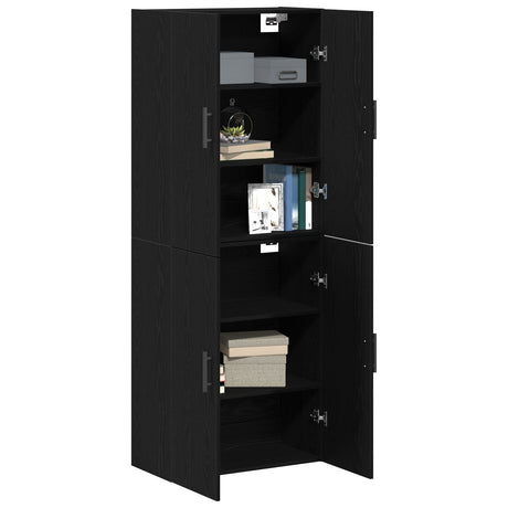 Cabinets 2 Pcs Black Oak 69,5X34X180 Cm Engineered Wood