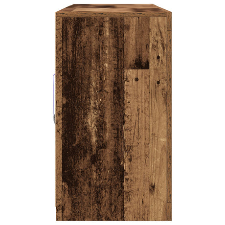 Sideboard With Led Lights Old Wood 181.5X37X67 Cm Engineered Wood