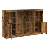 Sideboard With Led Lights Old Wood 163X37X100 Cm Engineered Wood,  Sideboard With Led Lights Old Wood 41X37X100 Cm