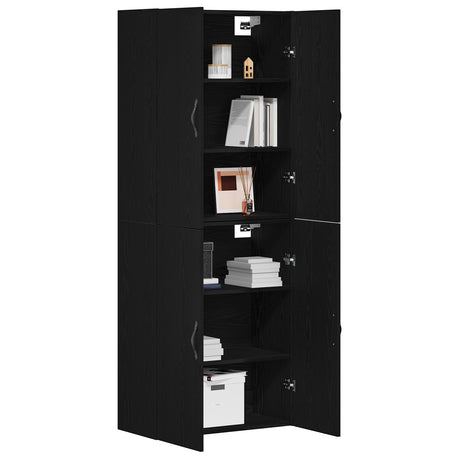 Cabinets 2 Pcs Black Oak 69,5X34X180 Cm Engineered Wood