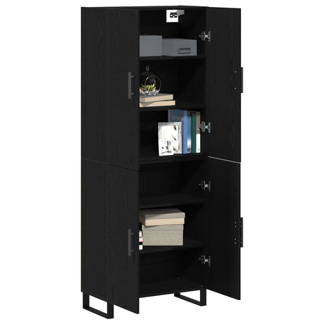 Cabinets 2 Pcs Black Oak 69,5X34X180 Cm Engineered Wood
