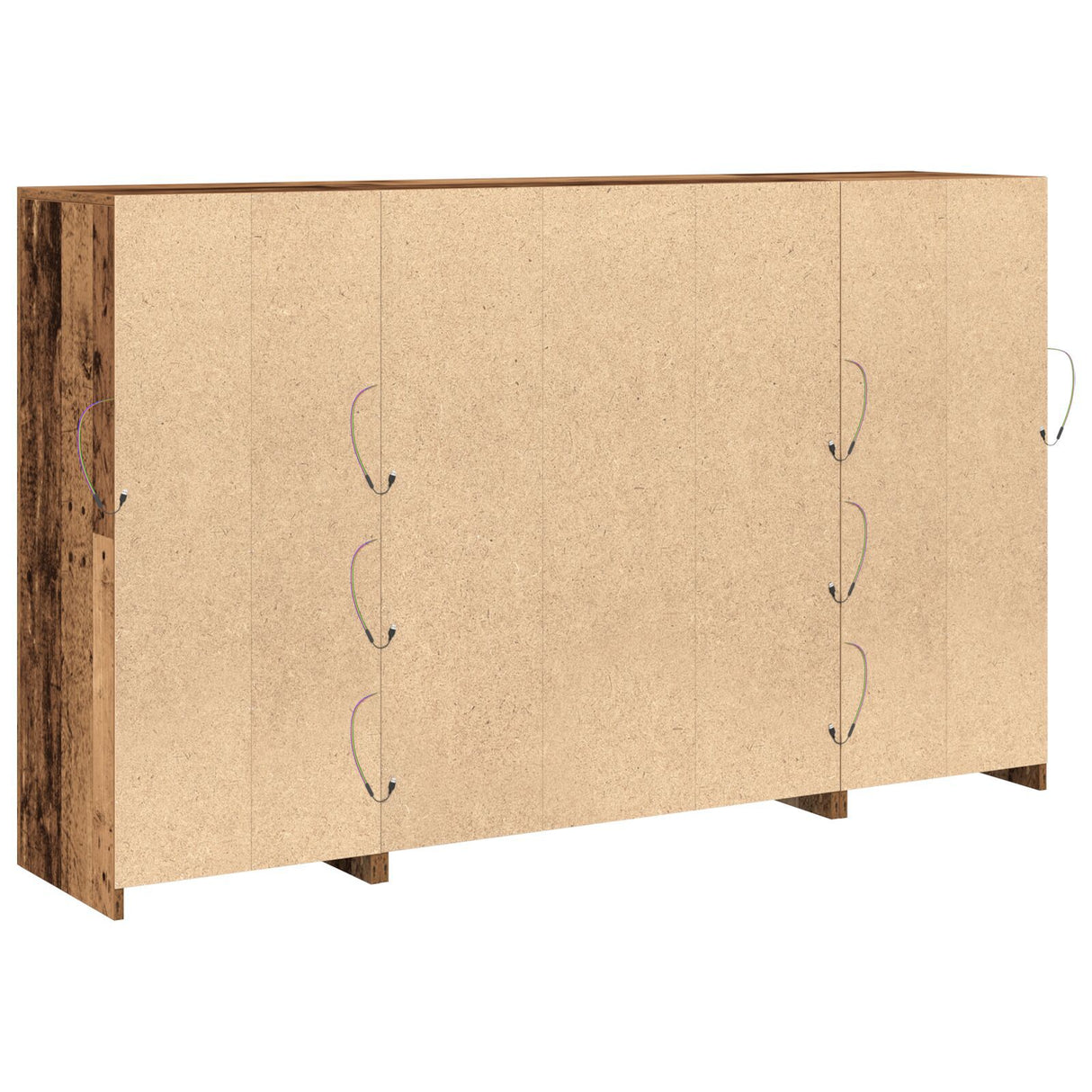 Sideboard With Led Lights Old Wood 163X37X100 Cm Engineered Wood,  Sideboard With Led Lights Old Wood 41X37X100 Cm