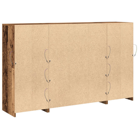 Sideboard With Led Lights Old Wood 163X37X100 Cm Engineered Wood,  Sideboard With Led Lights Old Wood 41X37X100 Cm