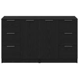 Sideboards 2 Pcs Black Oak 60X30X70 Cm Engineered Wood