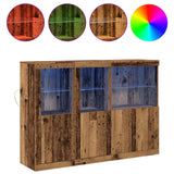 Sideboard With Led Lights Old Wood 142.5X37X100 Cm Engineered Wood
