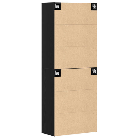 Cabinets 2 Pcs Black Oak 69,5X34X180 Cm Engineered Wood