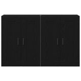 Wall Mounted Cabinets 2 Pcs Black Oak Engineered Wood