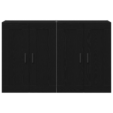 Wall Mounted Cabinets 2 Pcs Black Oak Engineered Wood