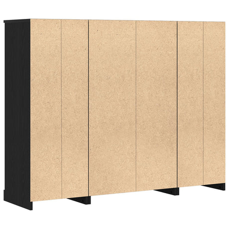 Highboard Black Oak 132X35,5X103,5 Cm Engineered Wood