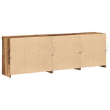 Sideboard With Led Lights Old Wood 202X37X67 Cm Engineered Wood