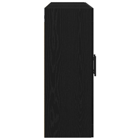 Wall Mounted Cabinets 2 Pcs Black Oak Engineered Wood