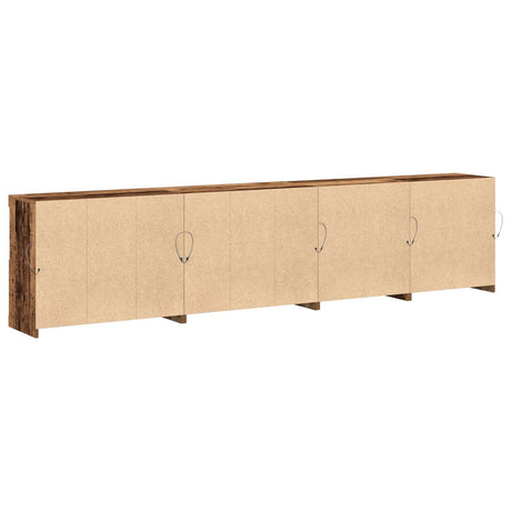 Sideboard With Led Lights Old Wood 283X37X67 Cm Engineered Wood