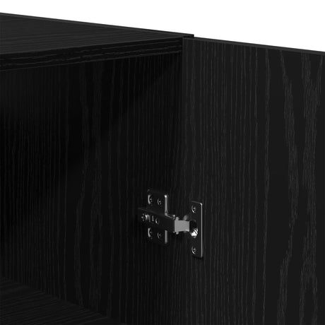 Cabinets 2 Pcs Black Oak 69,5X34X180 Cm Engineered Wood