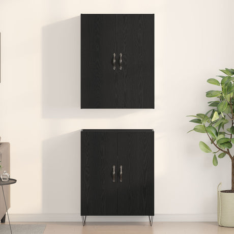 Highboard Black Oak 69,5X34X180 Cm Engineered Wood