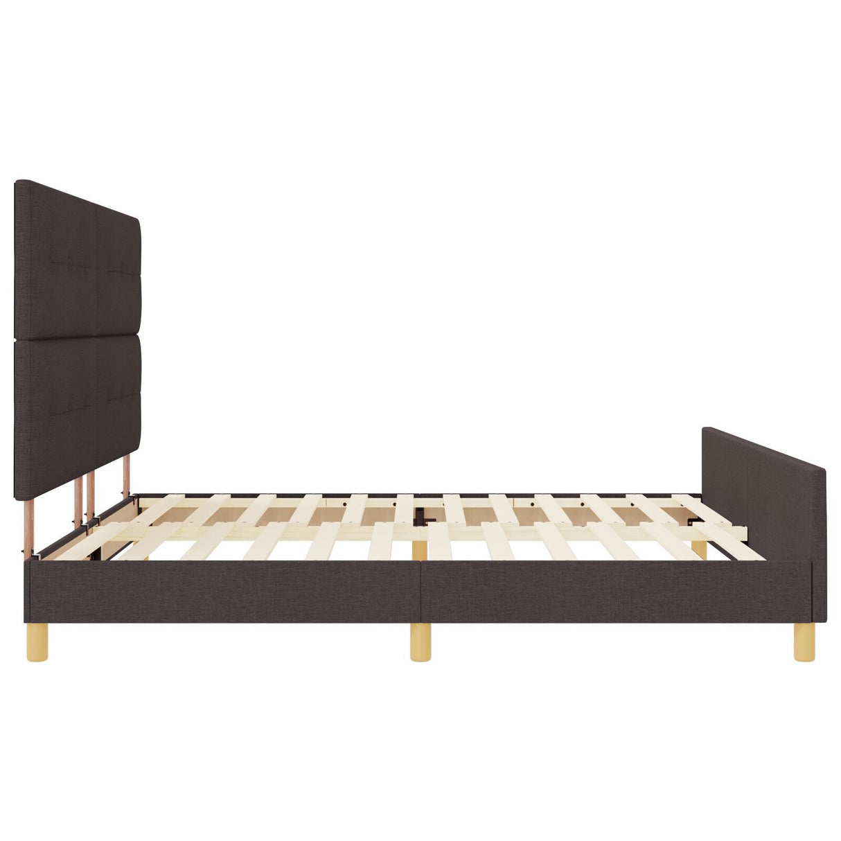 Dark Brown Fabric Bed Frame 200X200 Cm