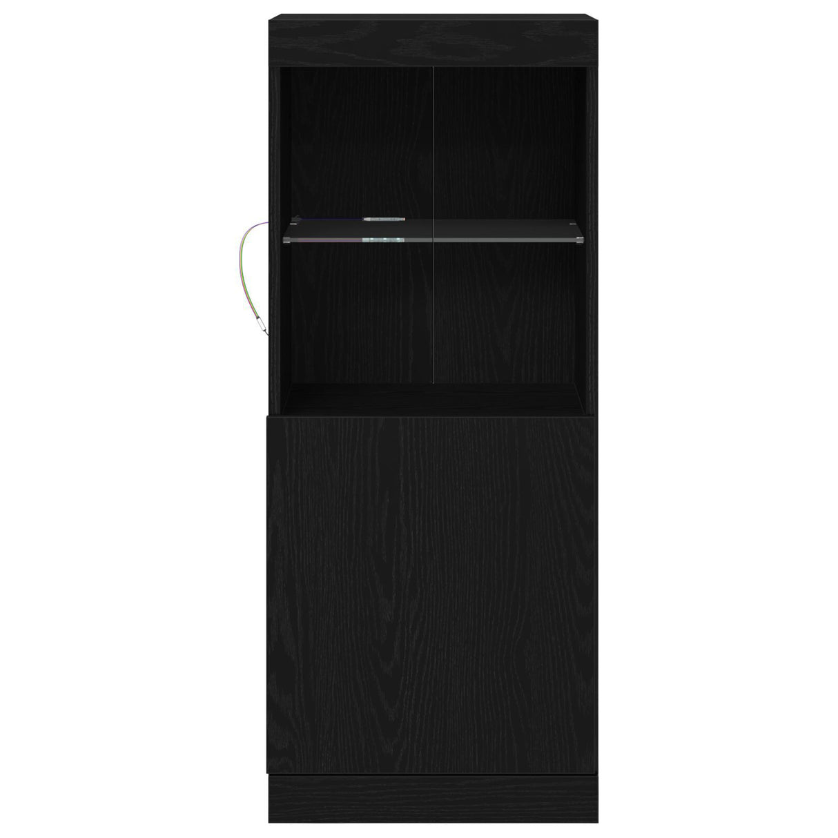 Sideboard With Led Lights Black Oak 41X37X100 Cm