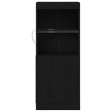 Sideboard With Led Lights Black Oak 41X37X100 Cm